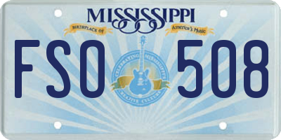 MS license plate FSO508