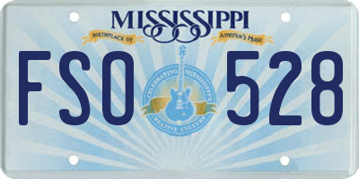 MS license plate FSO528