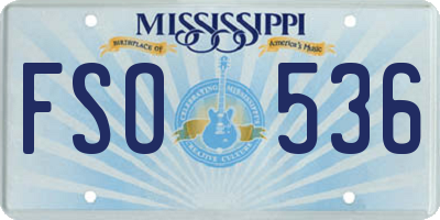 MS license plate FSO536