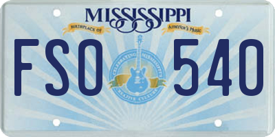 MS license plate FSO540