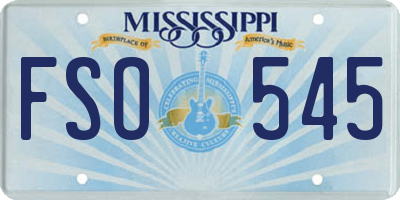 MS license plate FSO545