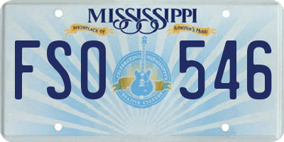 MS license plate FSO546