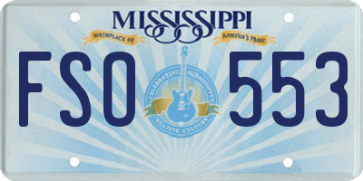 MS license plate FSO553