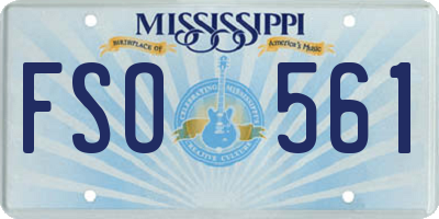 MS license plate FSO561
