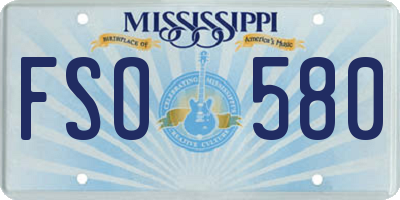 MS license plate FSO580