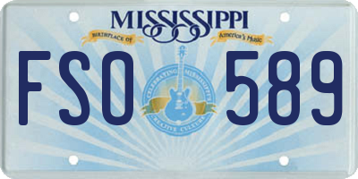 MS license plate FSO589