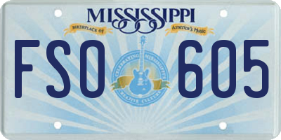 MS license plate FSO605