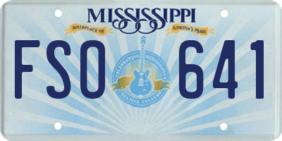 MS license plate FSO641
