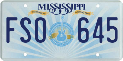 MS license plate FSO645