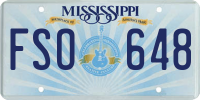 MS license plate FSO648