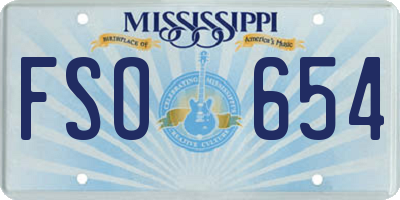 MS license plate FSO654