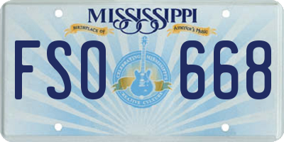 MS license plate FSO668