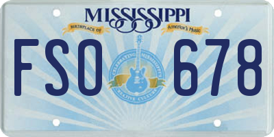 MS license plate FSO678