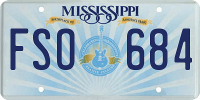 MS license plate FSO684