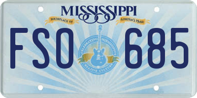 MS license plate FSO685