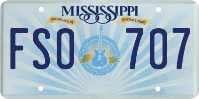 MS license plate FSO707