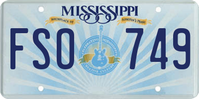 MS license plate FSO749