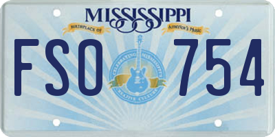MS license plate FSO754