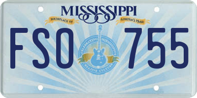 MS license plate FSO755