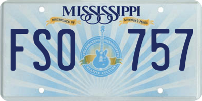 MS license plate FSO757