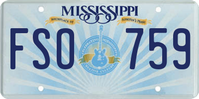 MS license plate FSO759