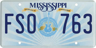 MS license plate FSO763