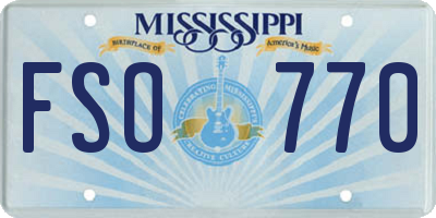 MS license plate FSO770