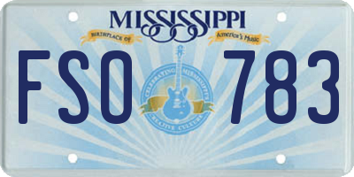 MS license plate FSO783