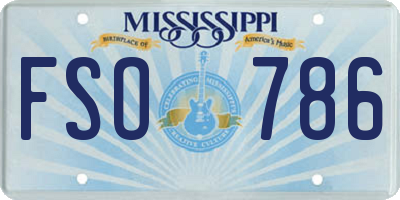 MS license plate FSO786