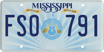 MS license plate FSO791