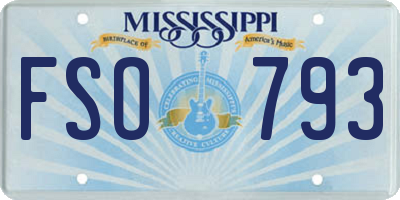 MS license plate FSO793