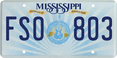 MS license plate FSO803