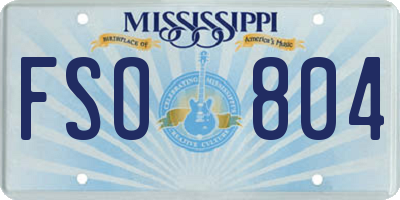 MS license plate FSO804