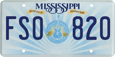 MS license plate FSO820