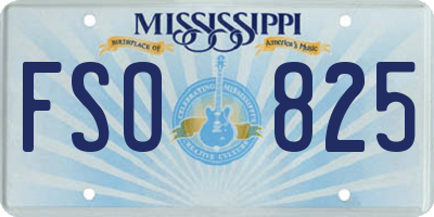 MS license plate FSO825