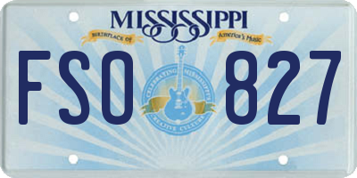 MS license plate FSO827