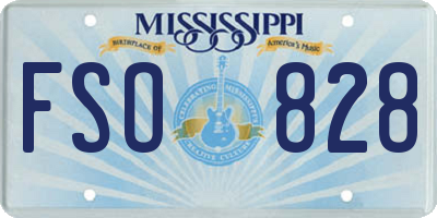 MS license plate FSO828