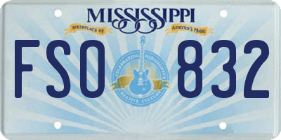 MS license plate FSO832