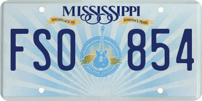 MS license plate FSO854