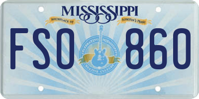 MS license plate FSO860