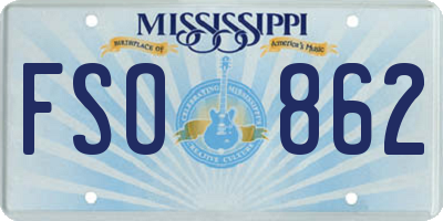 MS license plate FSO862