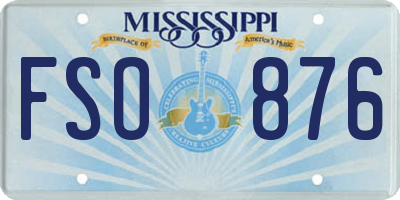 MS license plate FSO876