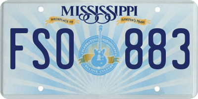 MS license plate FSO883