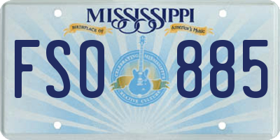 MS license plate FSO885