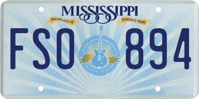 MS license plate FSO894