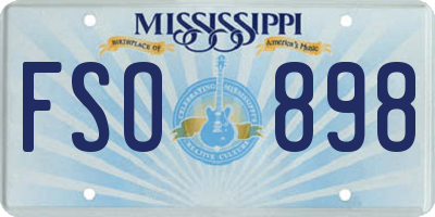 MS license plate FSO898