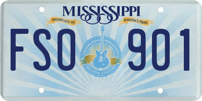 MS license plate FSO901