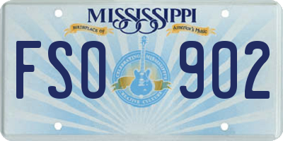 MS license plate FSO902