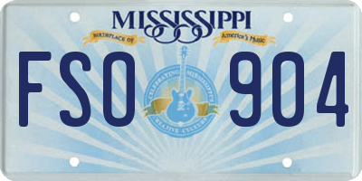 MS license plate FSO904