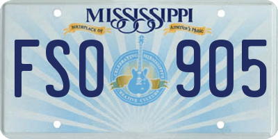 MS license plate FSO905